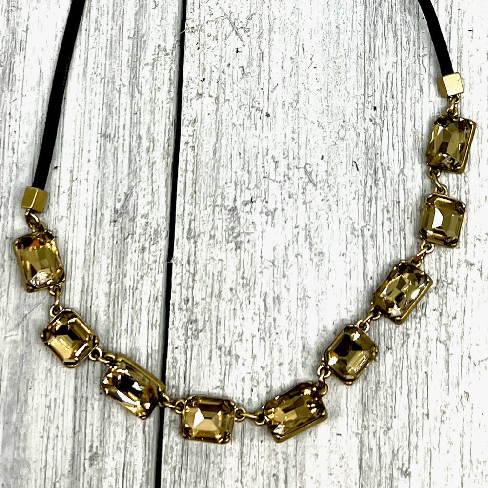 142. Stella & Dot champagne crystal adjustable necklace